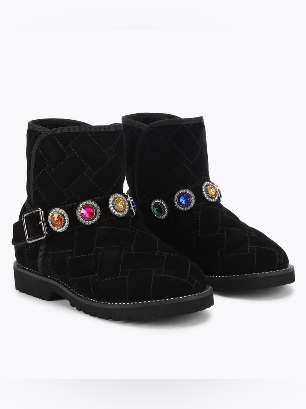 New Kurt Geiger Mini Orson Bootie Boot Faux Fur Lined Jewel Gems Kids 5 - Picture 2 of 12